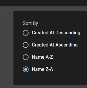Game Server sort UI