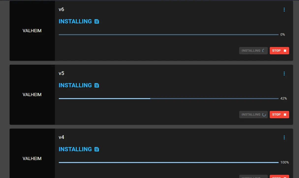 Installation progress UI