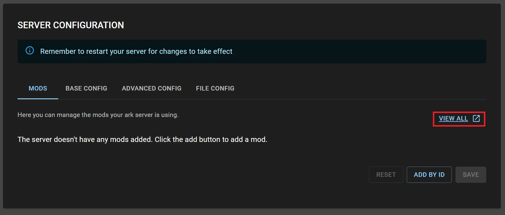 Mods View All Click