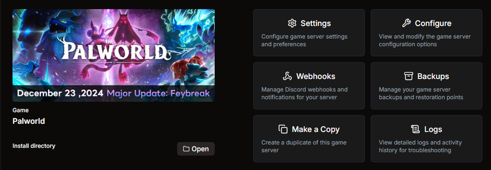 HaruHost Game Server Manager UI