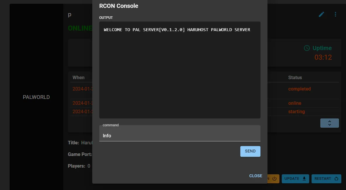 RCON Console UI