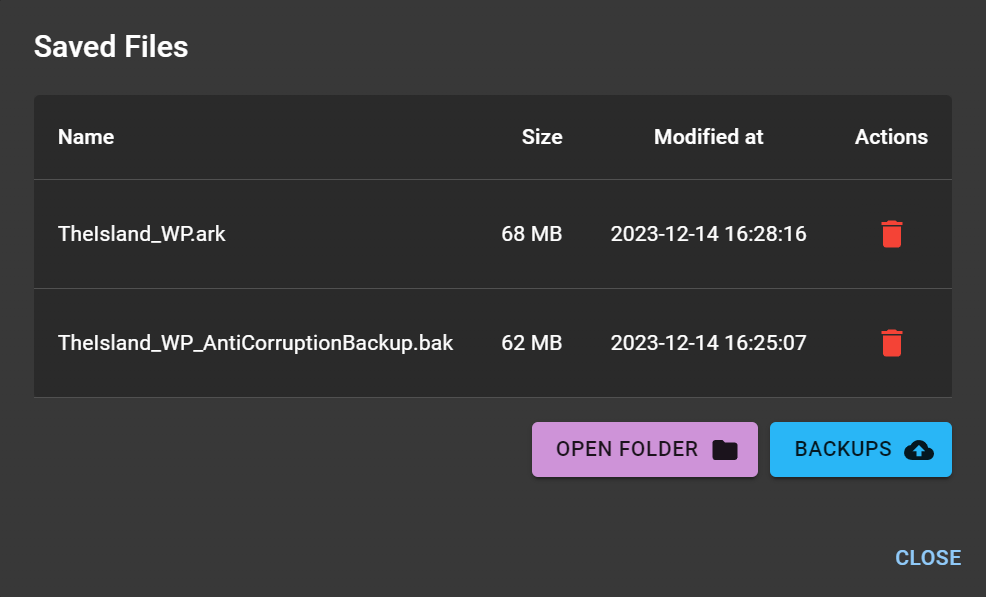 Server Saves and Backups